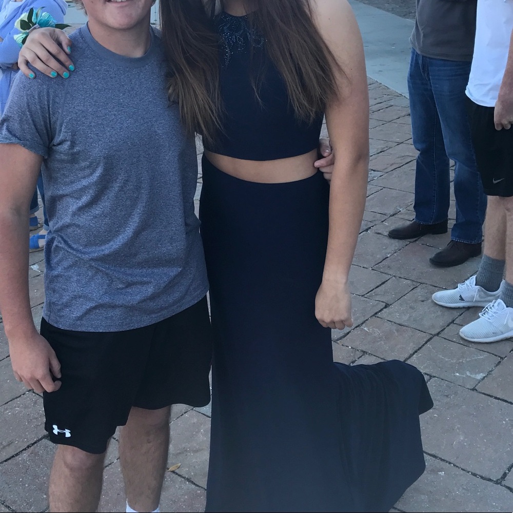 two piece prom dress